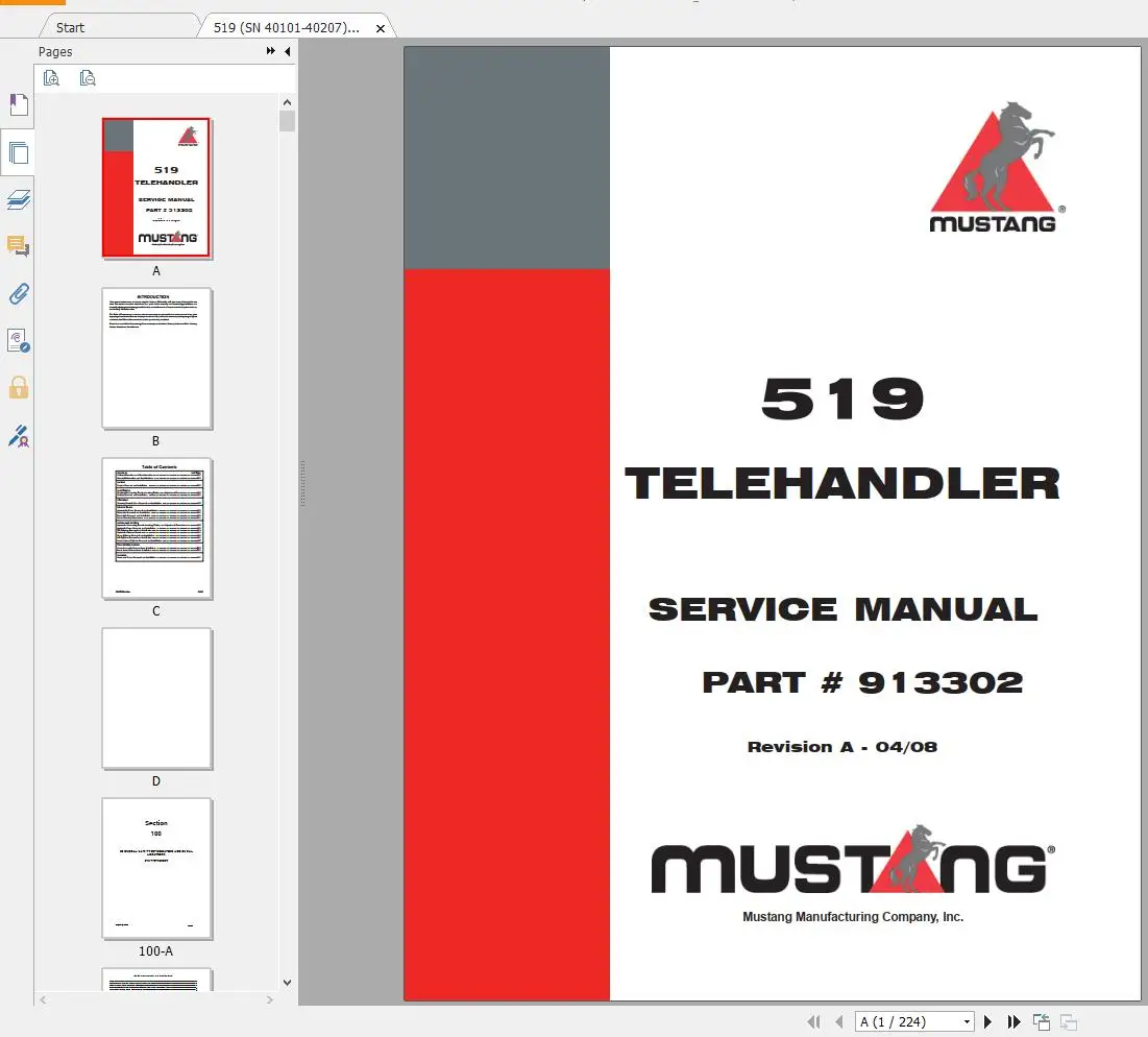 AutoDVD Mustang Machinery Equi - Heavy Equipment Manual avaliação e preço